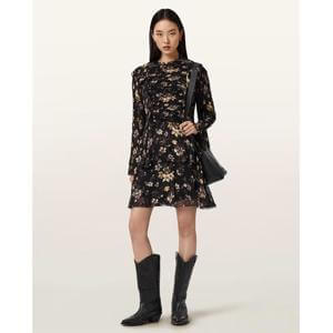 AllSaints Portia Mini Floral Ruffle Dress